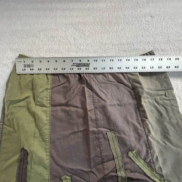 JG’s Mad Lab Womens Patchwork Skirt Medium Olive Appliqué Boho Artsy Lagenllook - Picture 5 of 7